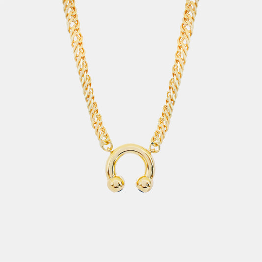 Prince Albert Pendant Chunky Necklace - Gold