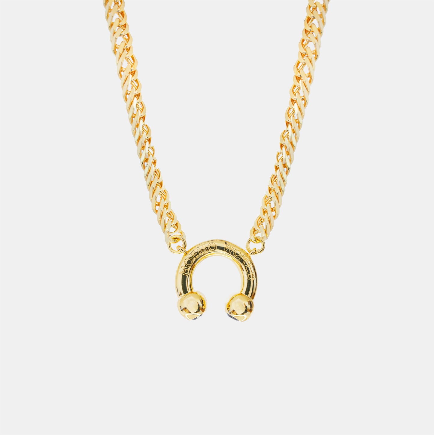 Prince Albert Pendant Chunky Necklace - Gold