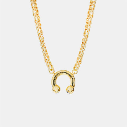 Prince Albert Pendant Chunky Necklace - Gold