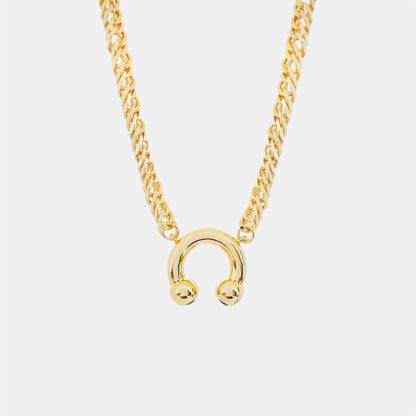 Prince Albert Pendant Chunky Necklace - Gold