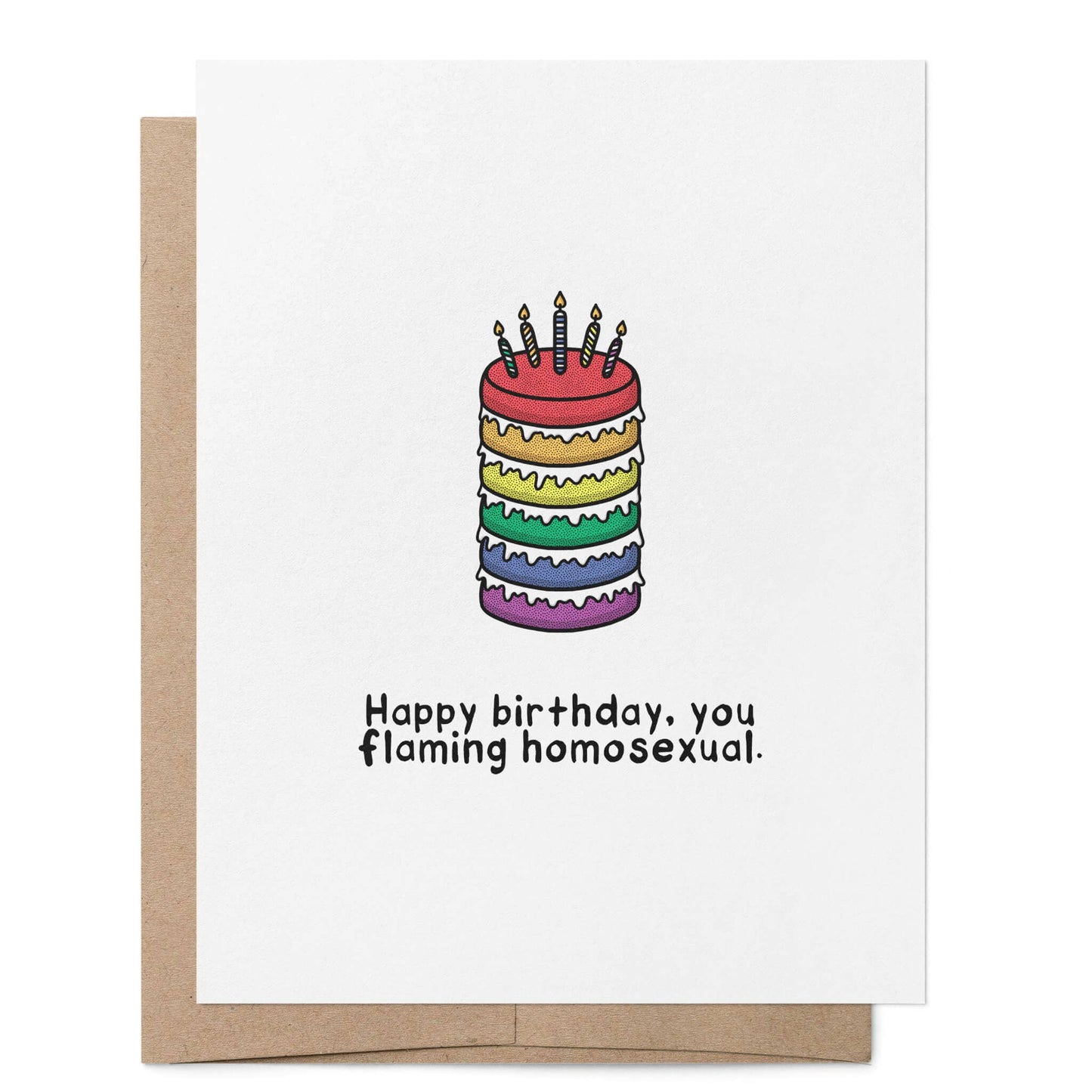 Greeting Card - Happy Birthday You Flaming Homosexual